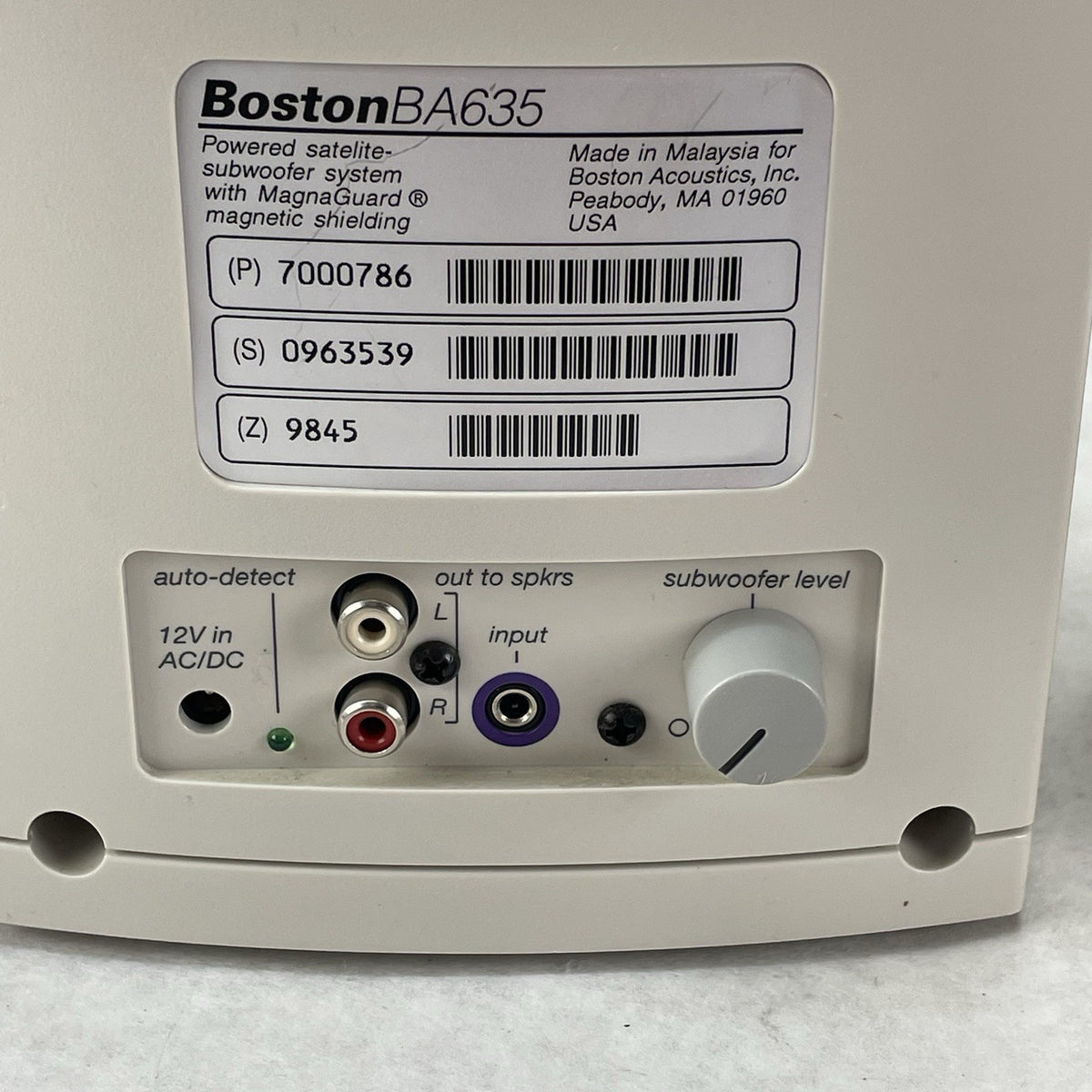 Boston Acoustics BA635 2.1 Speaker Tested No Power Cord8
