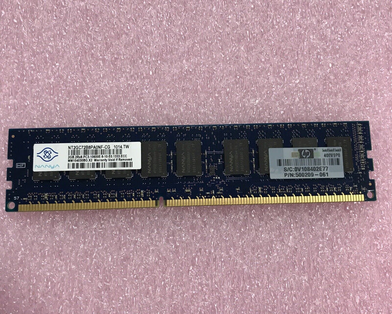 Nanya 4GB Kit 2x2GB 2Rx8 PC3-10600E-9-10 NT2GC72BAPAONF-CG  500209