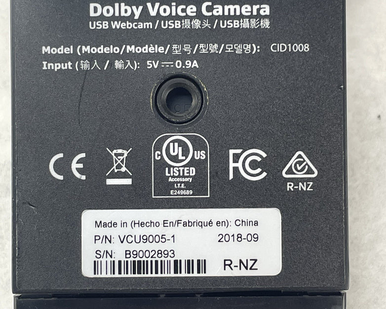 Dolby Voice Camera CID1008 USB Webcam - Untested
