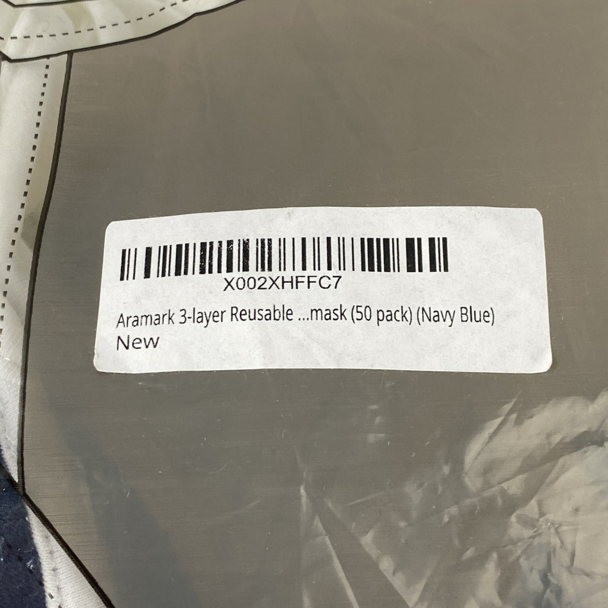 Aramark 91461 3 Layer Reusable Preventive Face Mask Navy Blue 50 Pack2