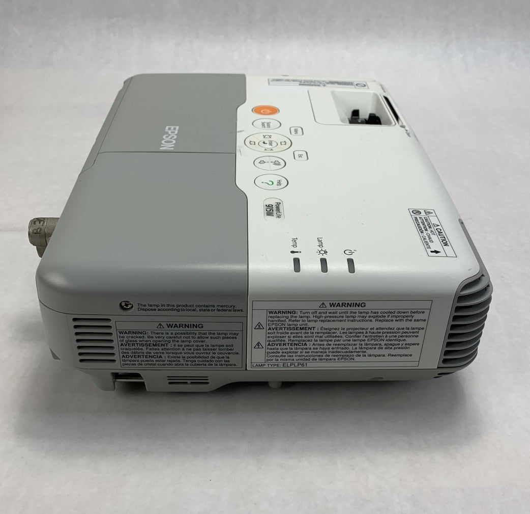 Epson H388A PowerLite 915W Projector 1293 Lamp Hours No Remote - Yellow Display5