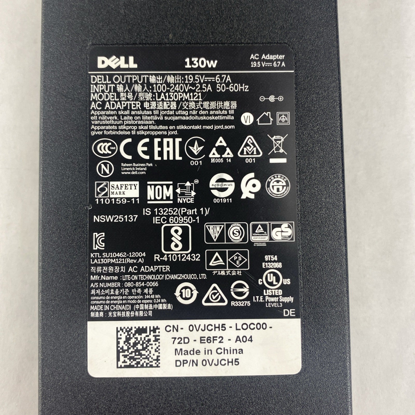 Dell LA130PM121 AC Adapter 130W Mix Lot W/ HA130PM160 & DA130PE1-00 Lot of 34