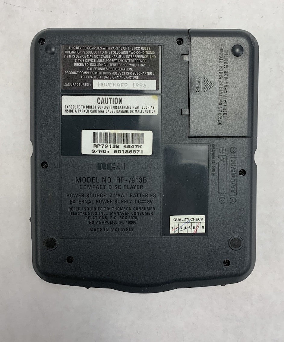 RCA RP-7913B Personal Compact Disk Player w/ AC Adapter Power Supply7
