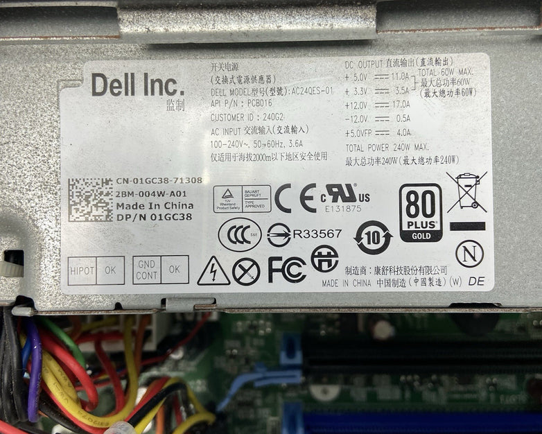 Dell Optiplex 9010 SFF Intel Core i5-3470 3.2GHz 4GB RAM No HDD No OS