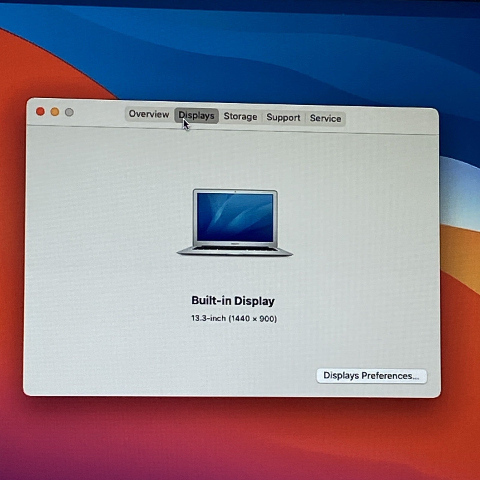 Apple MacBook Air A1466 2014 13" 1.4GHz i5 4GB RAM 250GB SSD os11.7.1 515 Cycles