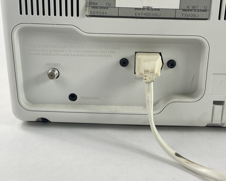 RCA 9” E09344 White CRT Tube TV No Remote Power Tested