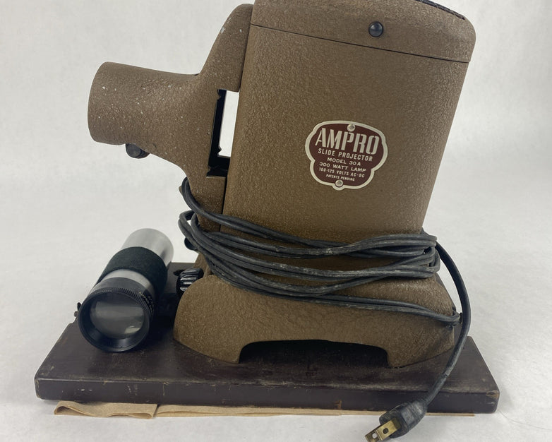 Ampro Slide Projector Model 30A Partial Test With Light Some Cord Showing