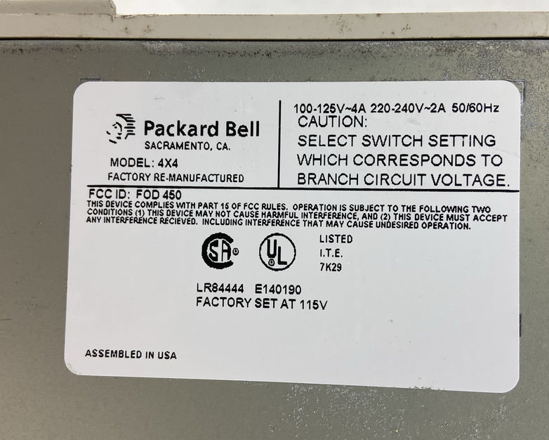 Packard Bell Multimedia 4x4 DT Intel 486DX2 66MHz 64MB RAM No HDD No OS