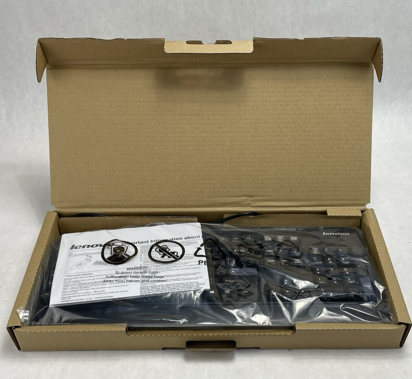 Lenovo 54Y9400 SK-8825 USB Wired Quiet Thin Keyboard Black 104 Keys Pop Out Feet1