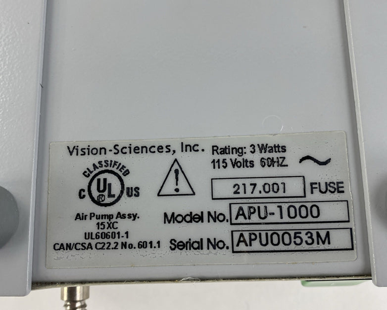 Vision Sciences APU-1000 115V Air Pump Unit - Power Tested