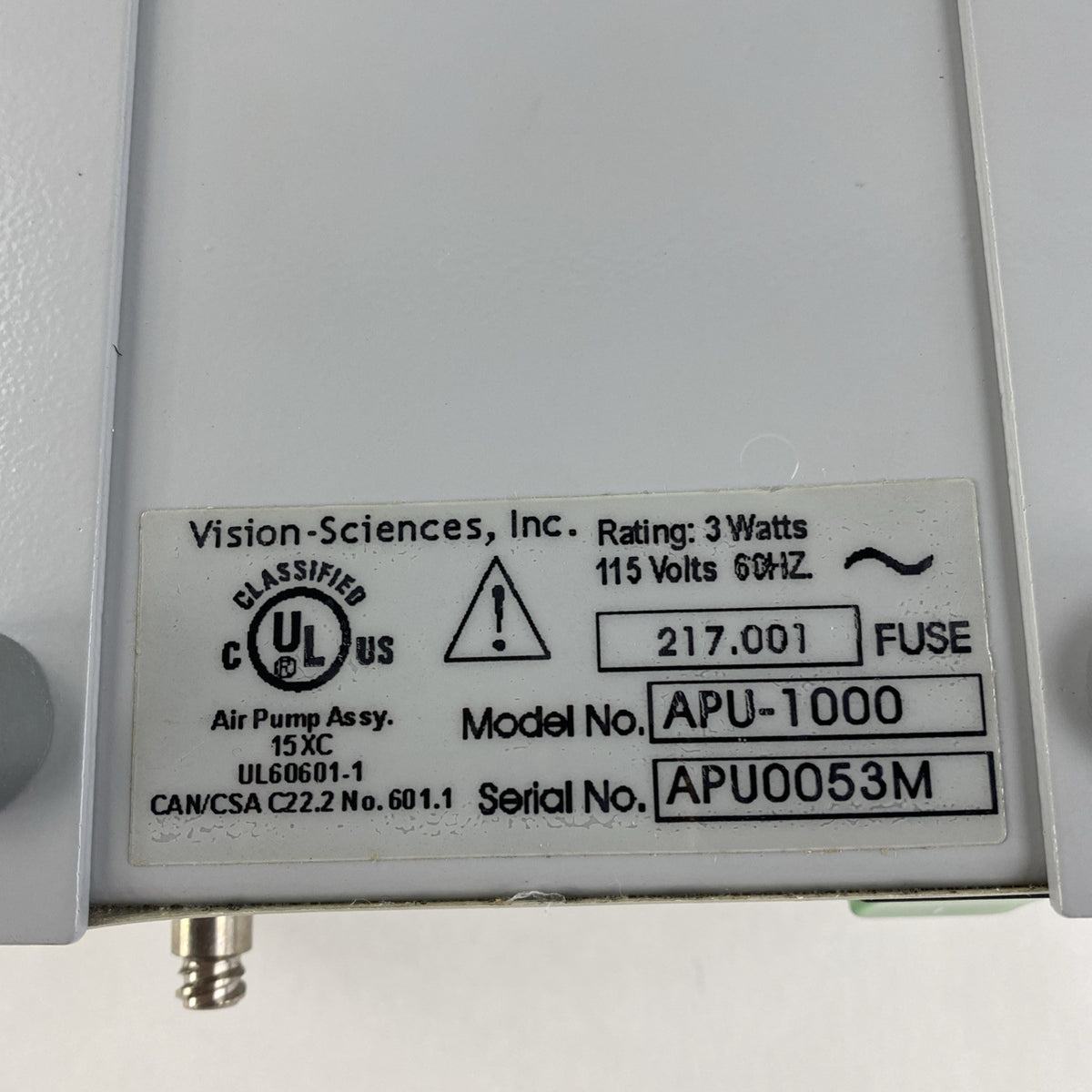 Vision Sciences APU-1000 115V Air Pump Unit - Power Tested6