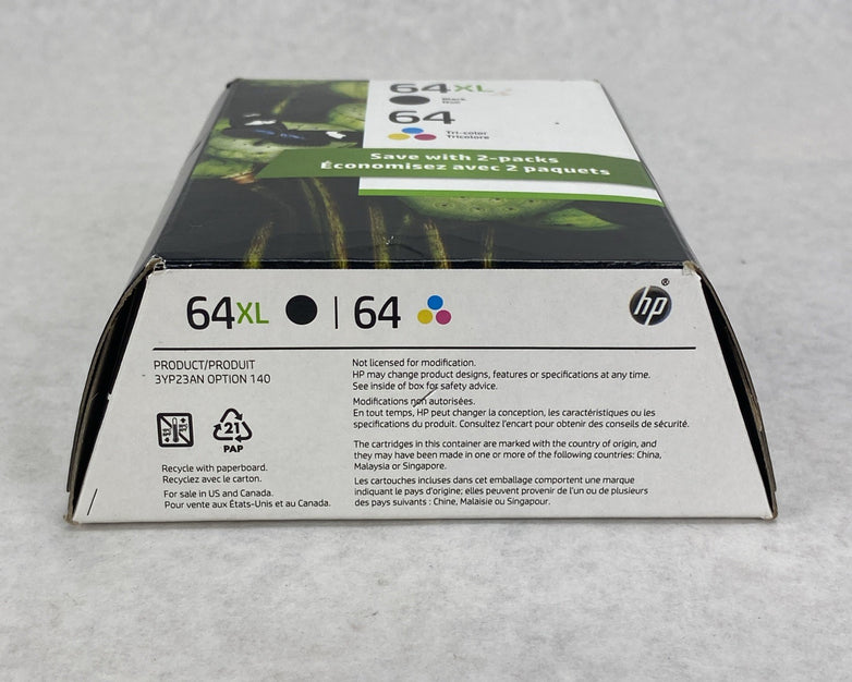 Genuine HP 64XL Black And 64 Tricolor Ink Cartridge - Sealed