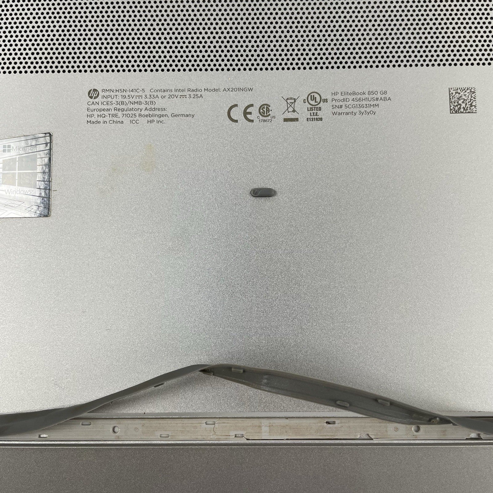 HP EliteBook 850 G8 15.6" i5-1145G7 2.60 GHz 16 GB RAM No SSD/OS/AC/Batt-Rubber15