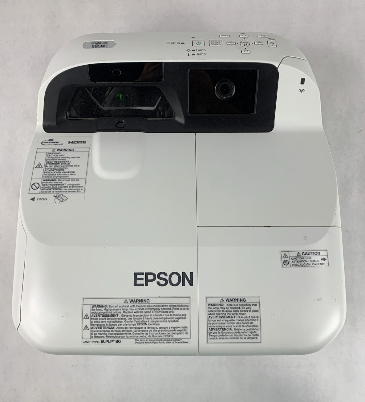 Epson H599A BrightLink 595Wi LCD Lamp Projector 169 Lamp Hours No Remote5