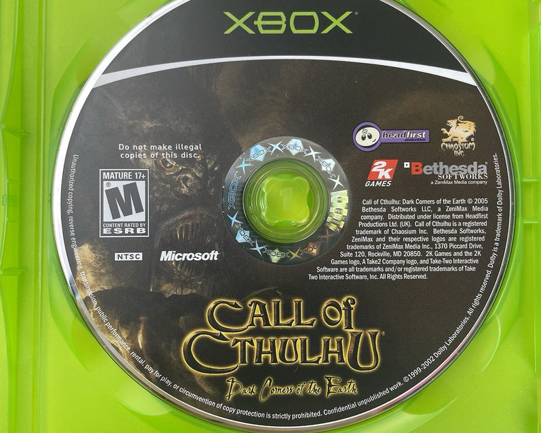 Call of Cthulhu Dark Corners of the Earth Xbox Complete CIB