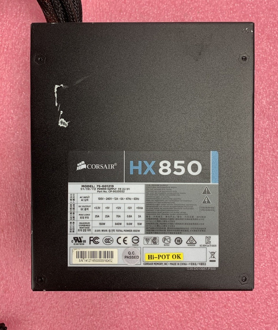 Corsair HX850 75-001219 CP-9020032 850W Power Supply - No Peripheral Cables5