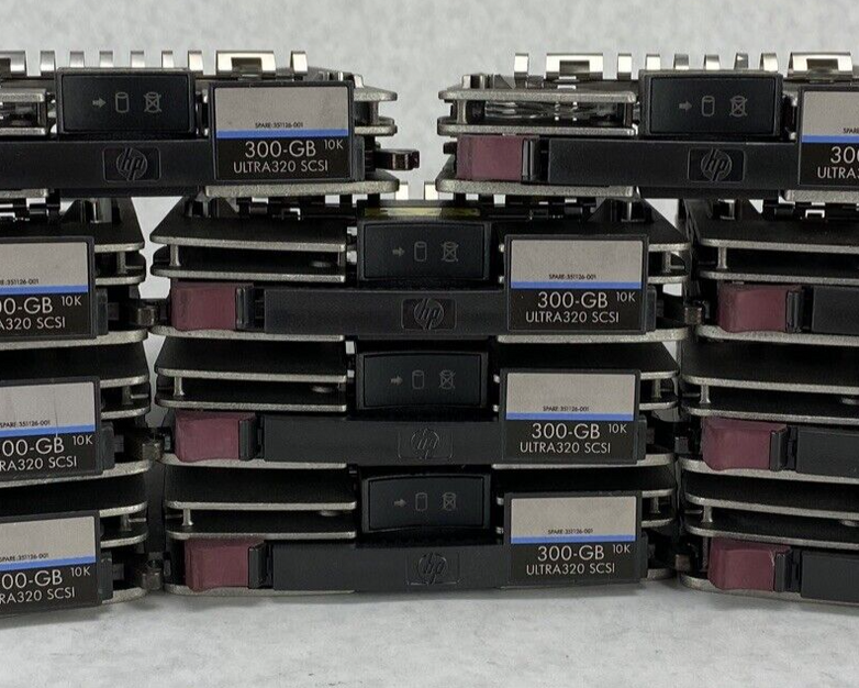 Lot of 11 Genuine HP ULTRA320 3.5" SCSI 351126-001 HDD Caddy Trays 300GB 10K
