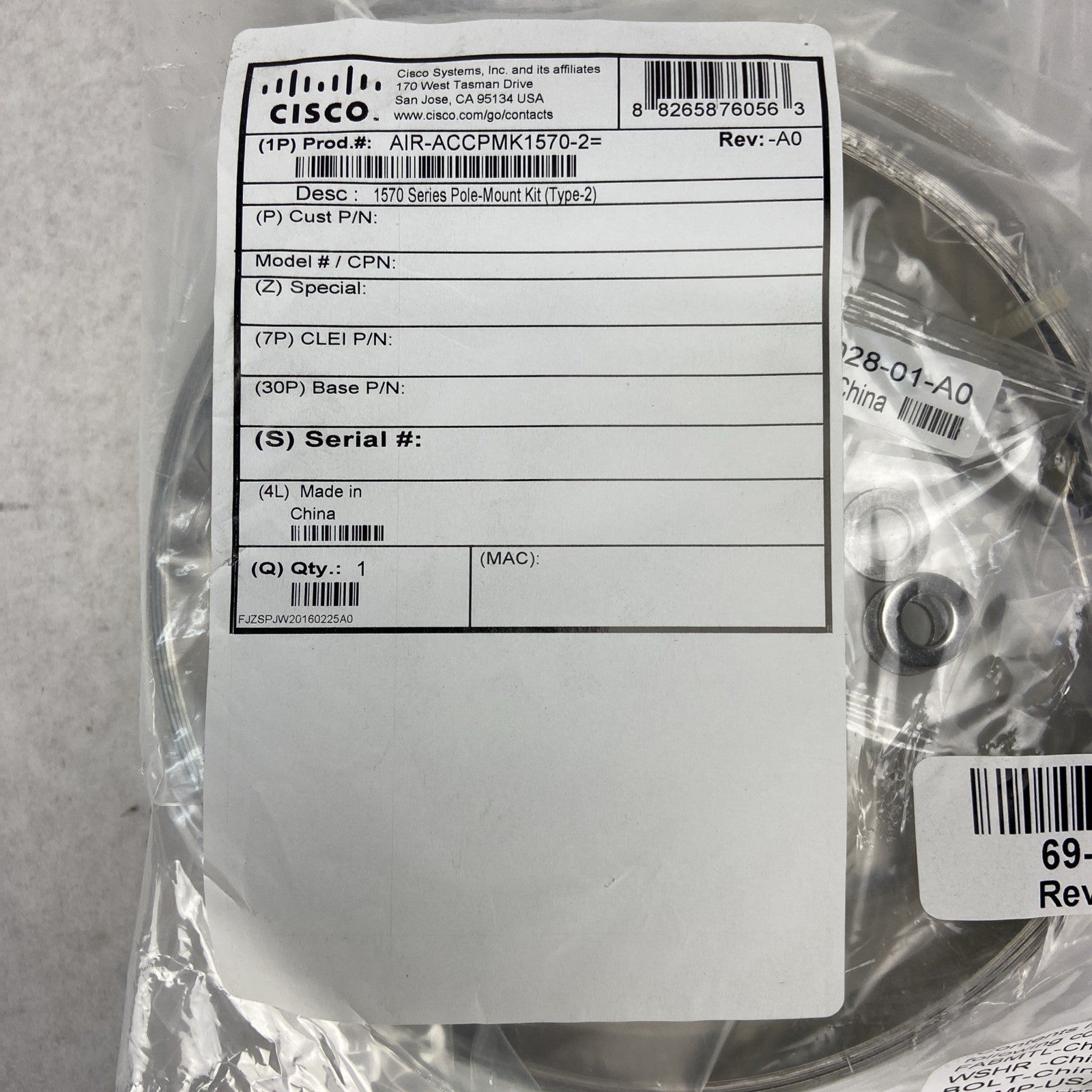 Cisco Aironet 1570 Series Pole Mount Kit Type 2 AIR-ACCPMK1570-2 NEW