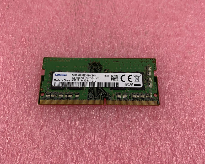 Samsung 8GB 1Rx8 PC4-2666V-SA1-11 Laptop Ram  M471A1K43DB1-CTD