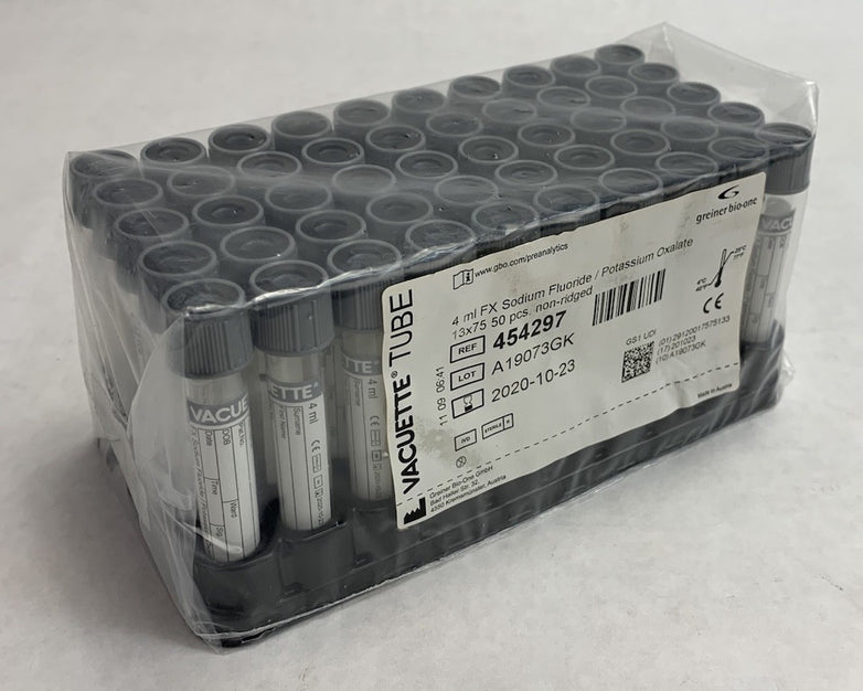 Vacuette 454297 4ml FX Sodium Flouride / Potassium Oxalate 50pcs Tubes - Empty