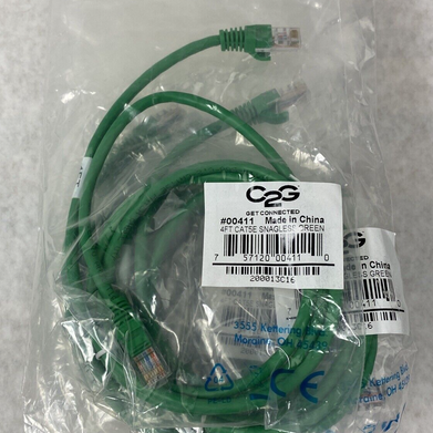Lot( 10 ) 4ft Green Cat5e C2G 0041 Snagless Unshielded UTP Ethernet Patch Cable