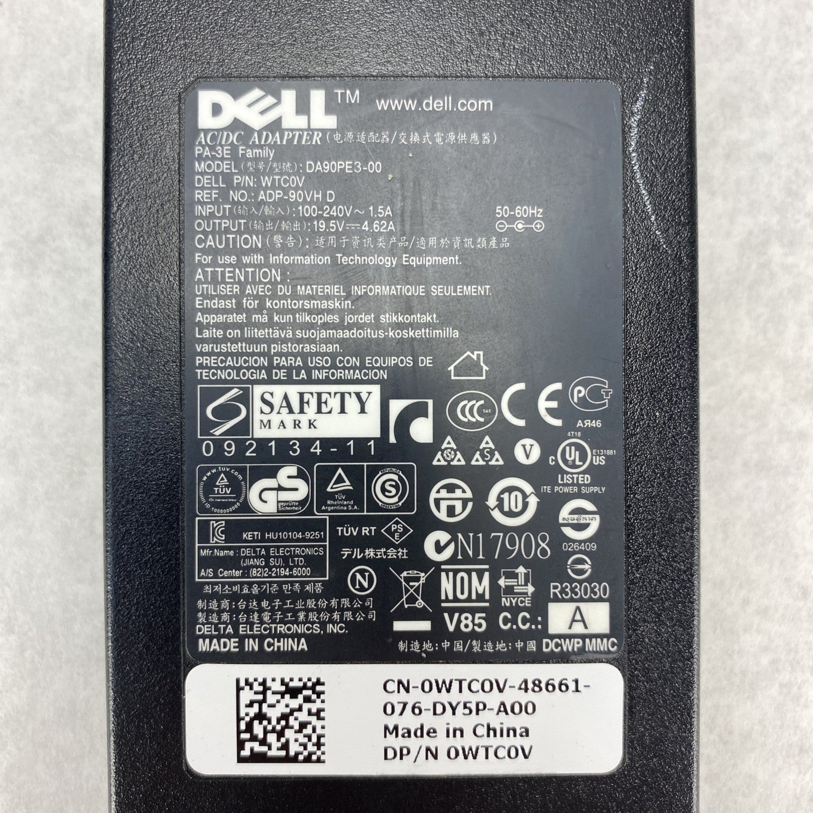 Dell PA-3E DA90PE3-00 AC Adapter 90W 7.4mm - Lot of 123