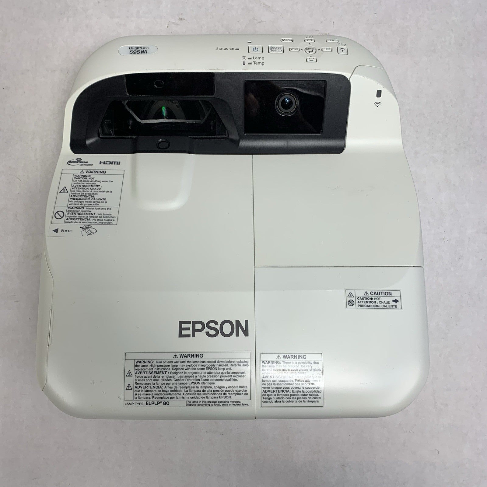 Epson H599A BrightLink 595Wi LCD Lamp Projector 3747 Lamp Hours - No Remote5