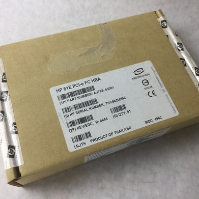 HP 81E PCI-e FC HBA, AJ762-63001, New in Box, Unopened,
