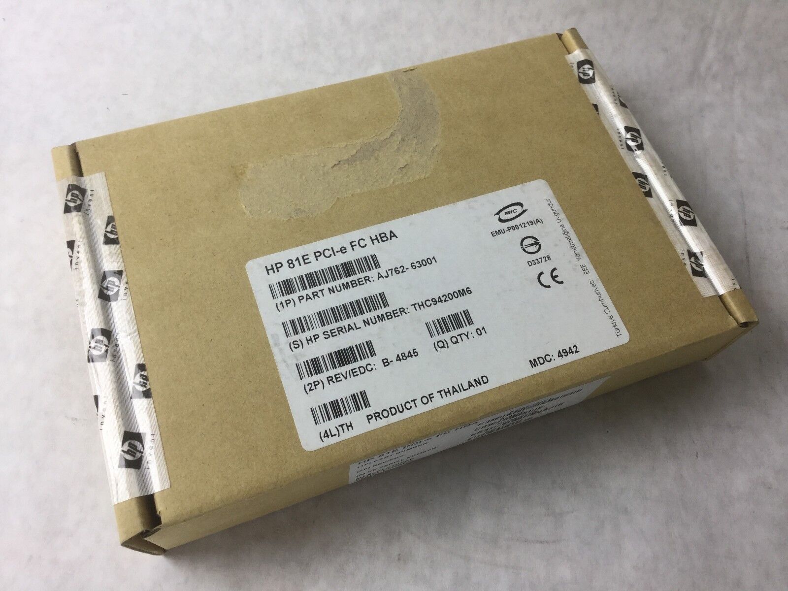 HP 81E PCI-e FC HBA, AJ762-63001, New in Box, Unopened,