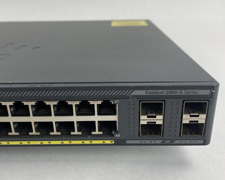 Cisco WS-C2960x-48FPS-L V07 48 Port Ethernet Switch Tested and Reset