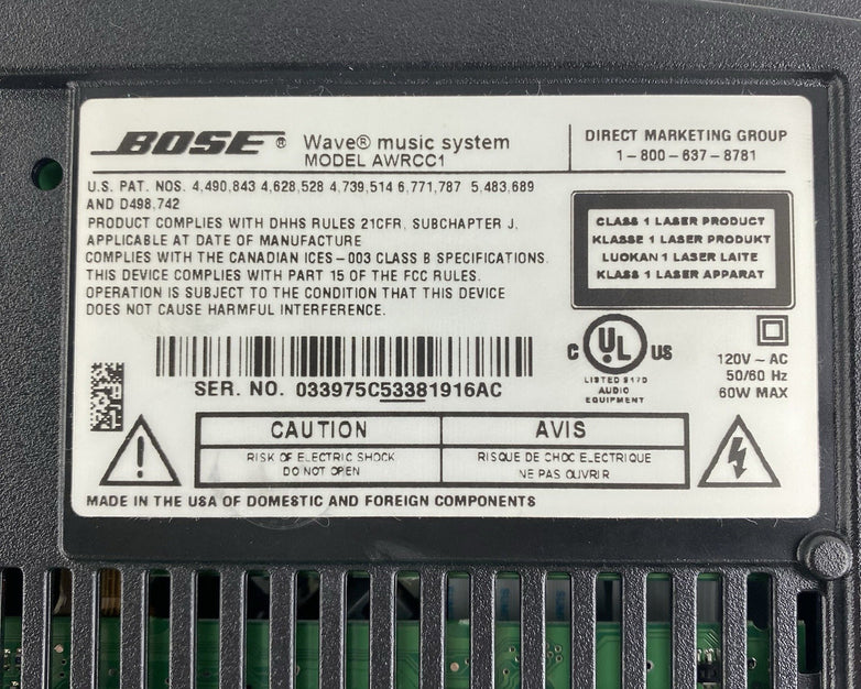 Bose AWRCC1 Wave Music System Power Tested No Power Cord No Remote
