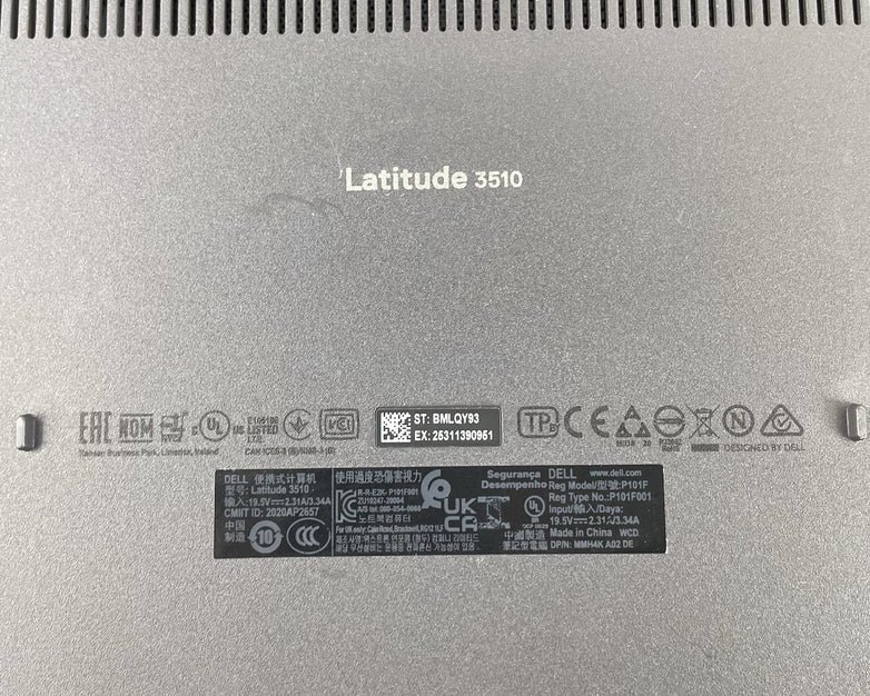 Dell Latitude 3510 15.6" i7-10510U 1.80 GHz 8 GB RAM No SSD/OS/AC