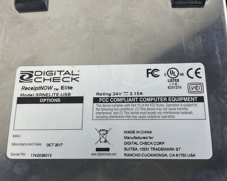 Digital Check SR NE Lite-USB Receipt Printer Tested