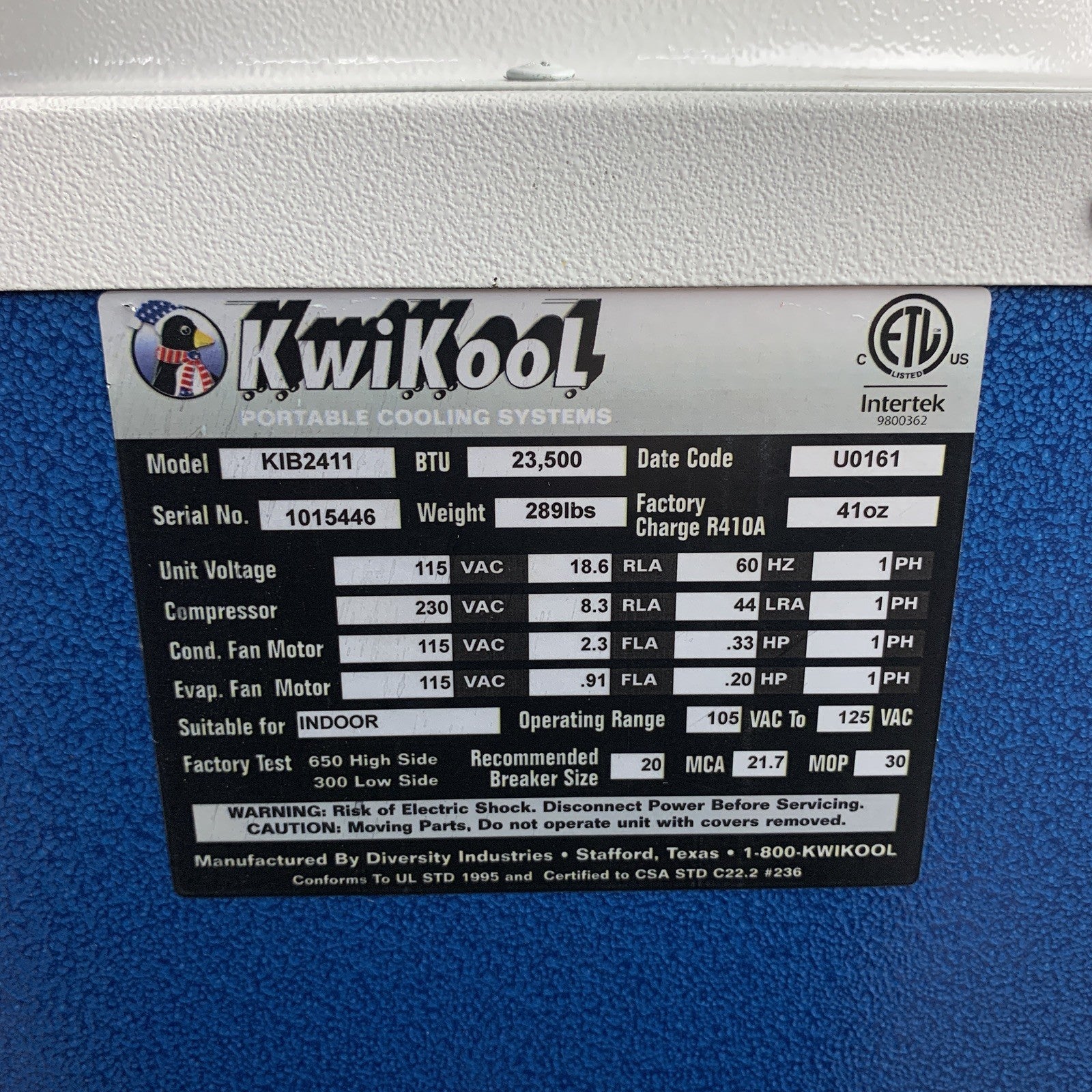 Kwikool KIB2411 Portable A/C Blows Air Not Cooled
