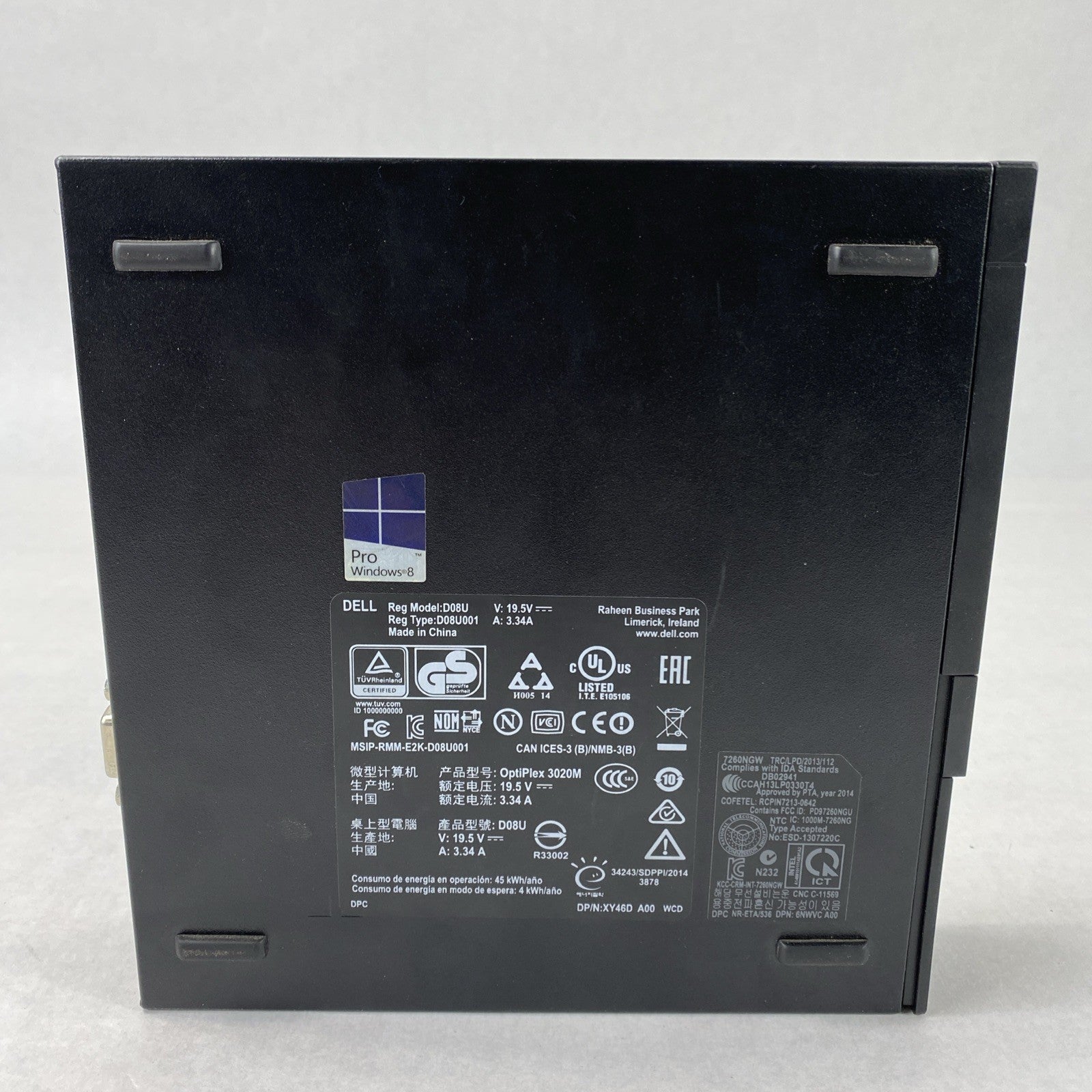 Dell OptiPlex 3020M Micro Intel Core i3-4160T 3.1GHz 8GB RAM No HDD OS AC