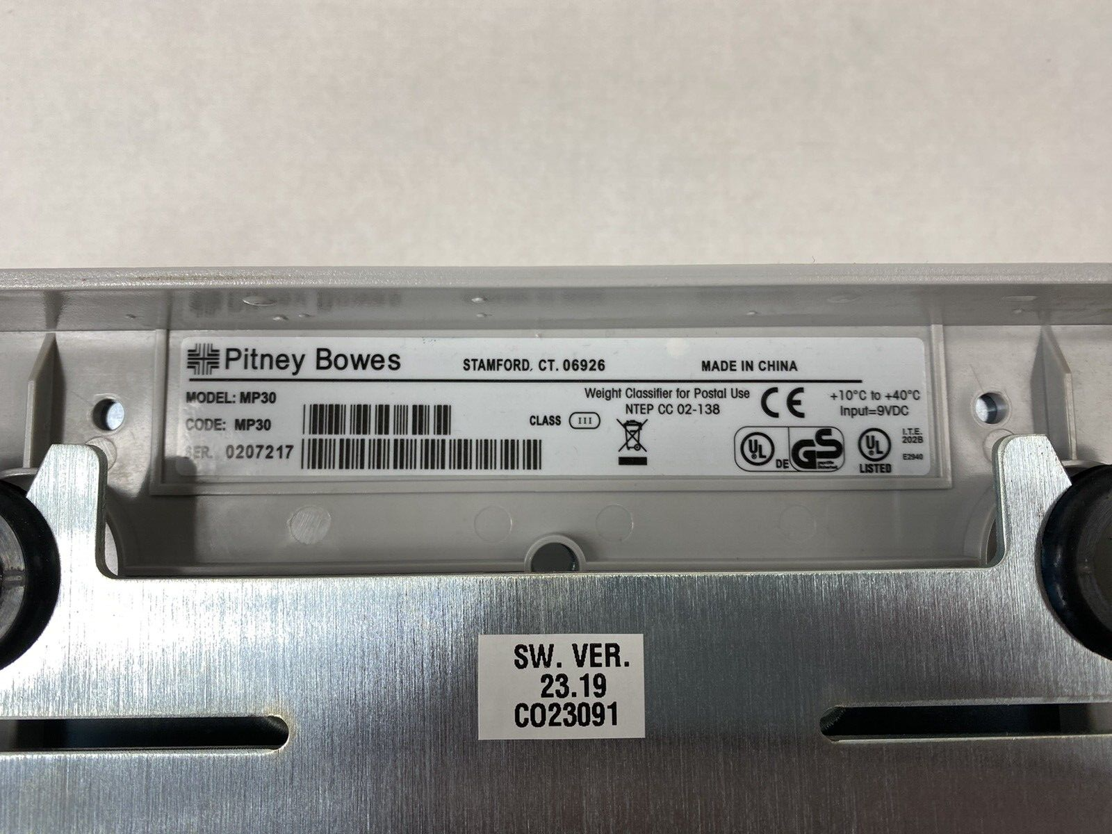 Pitney Bowes MP30 Scale Weight Classifier for Postal Use Untested