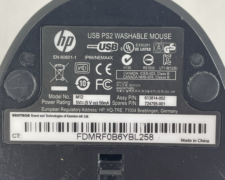 HP M12 USB PS2 Washable Mouse Tested