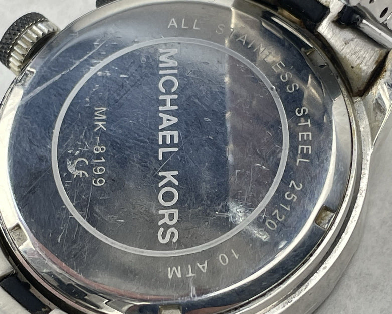 Michael Kors MK-8199 Chronograph Quartz Parts Or Repair Not Ticking
