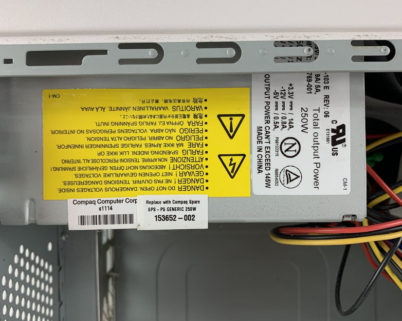 Compaq Presario 5000 Barebones Desktop Chassis No MB W/ Power Supply