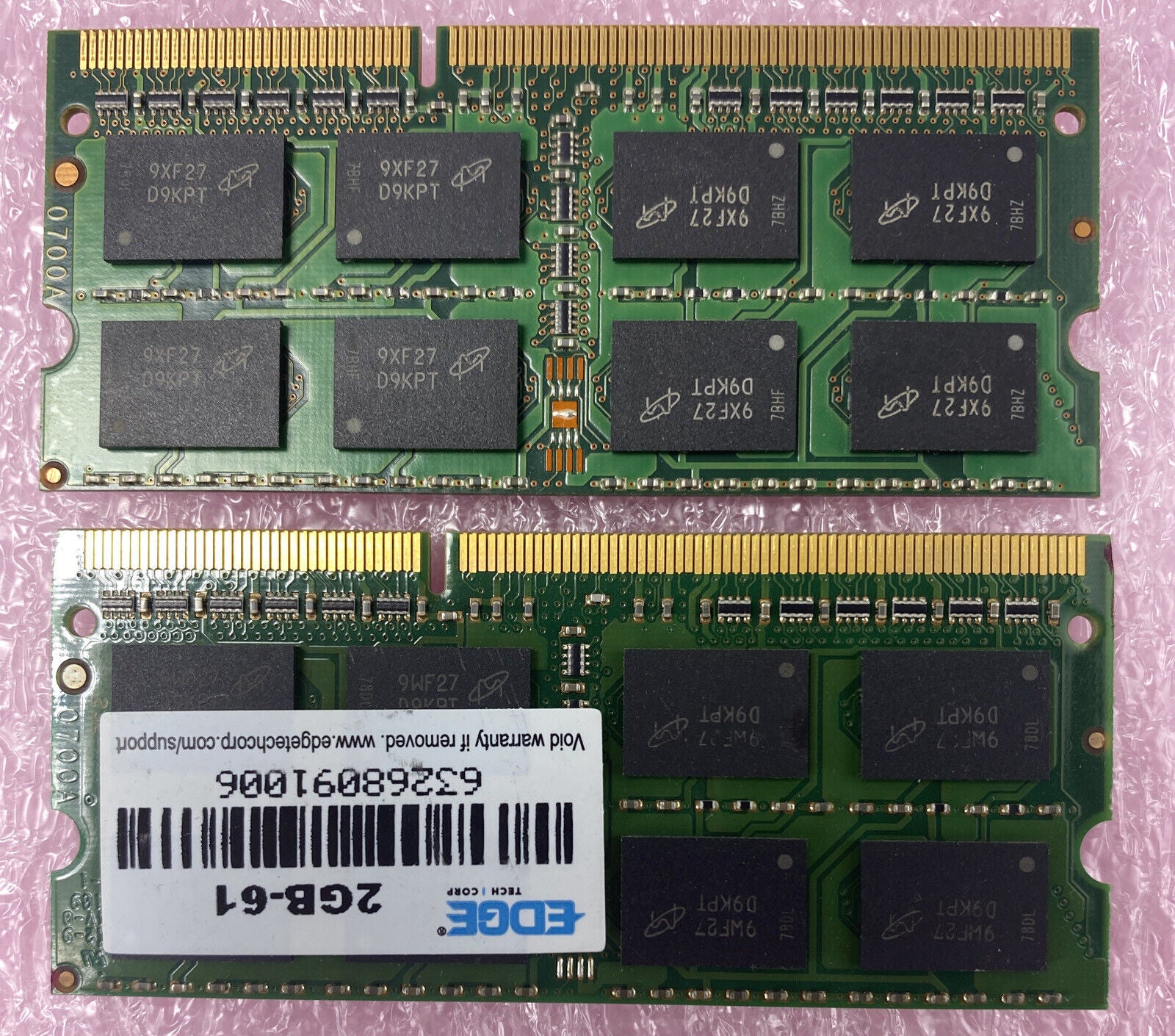 Lot( 2 ) 2GB Micron MT16JSF25664HZ-1G4F1 PC3-10600S DDR3 SO-DIMM 2Rx8 RAM