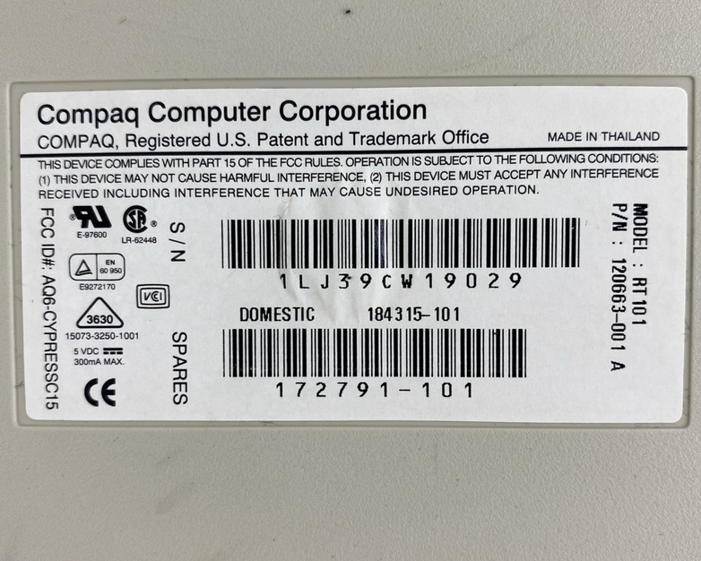 Compaq RT101 Keyboard Tested