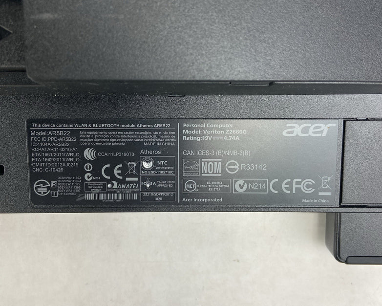 Acer Veriton Z2660G AIO Intel Core i3-4150T 3GHz 4GB RAM No HDD/OS/AC