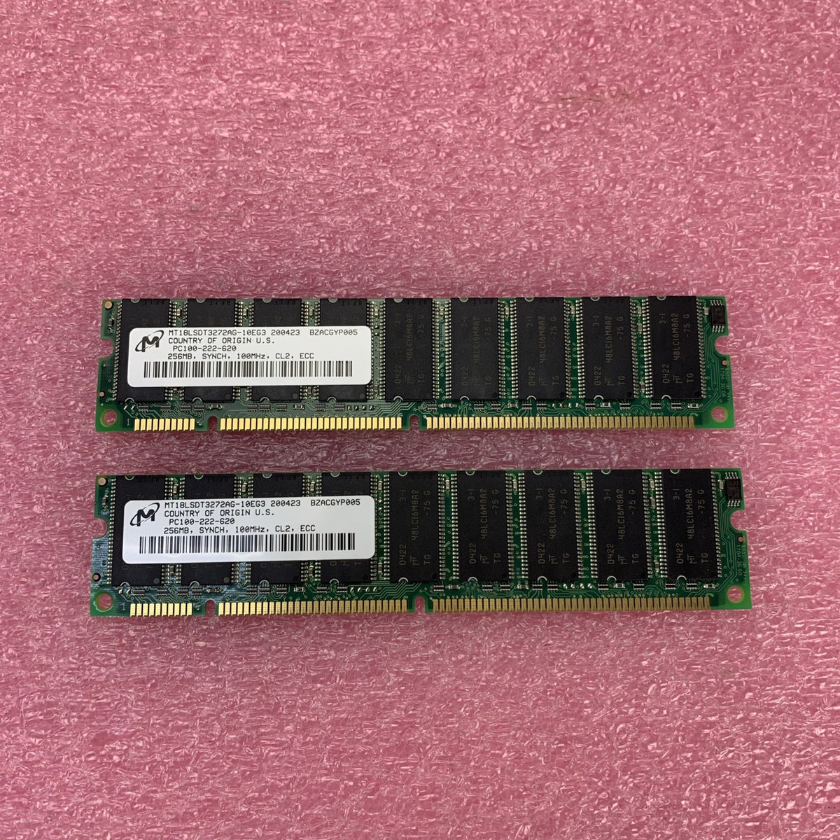Micron 256MB SDR SDRAM PC-100 Server RAM MT18LSDT3272AG10EG3 - Lot of 21