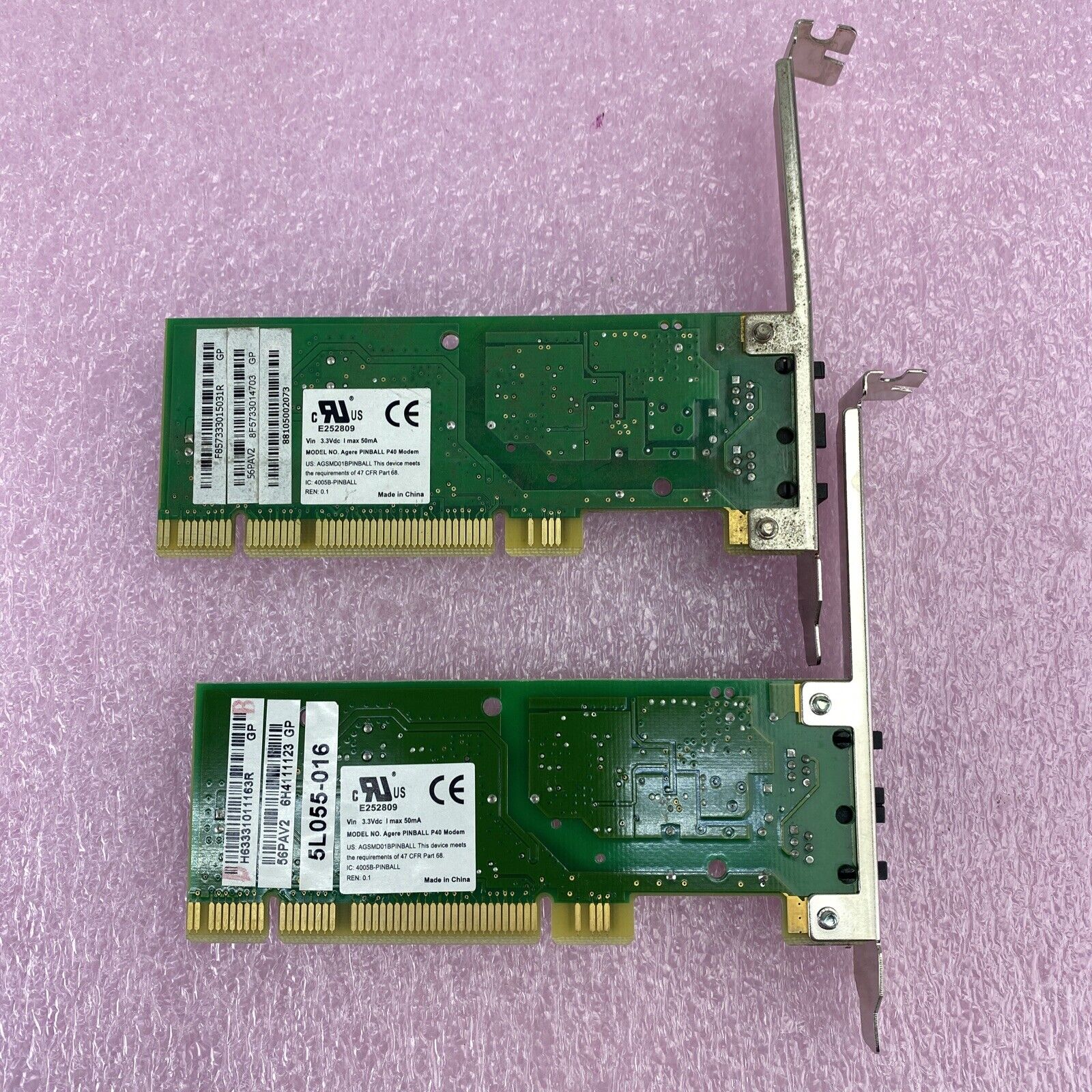 Agere 4005B-PINBALL PCI 56K Internal Fax/Modem Lot of 2