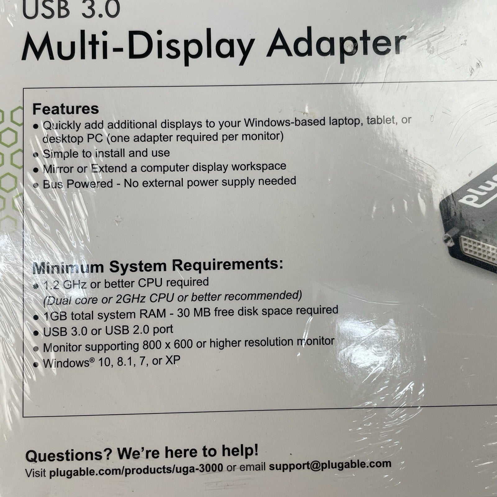 Plugable USB 3.0 Multi-Display Adapter Model UGA-30004