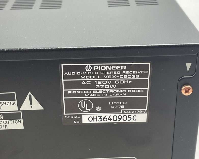 Pioneer VSX-D503S Audio/Video AV Receiver Has Issues Read Descripton