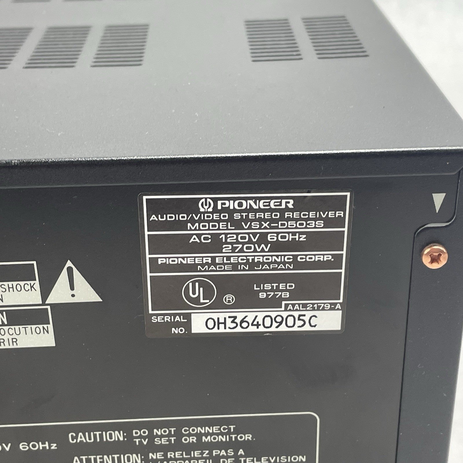 Pioneer VSX-D503S Audio/Video AV Receiver Has Issues Read Descripton10