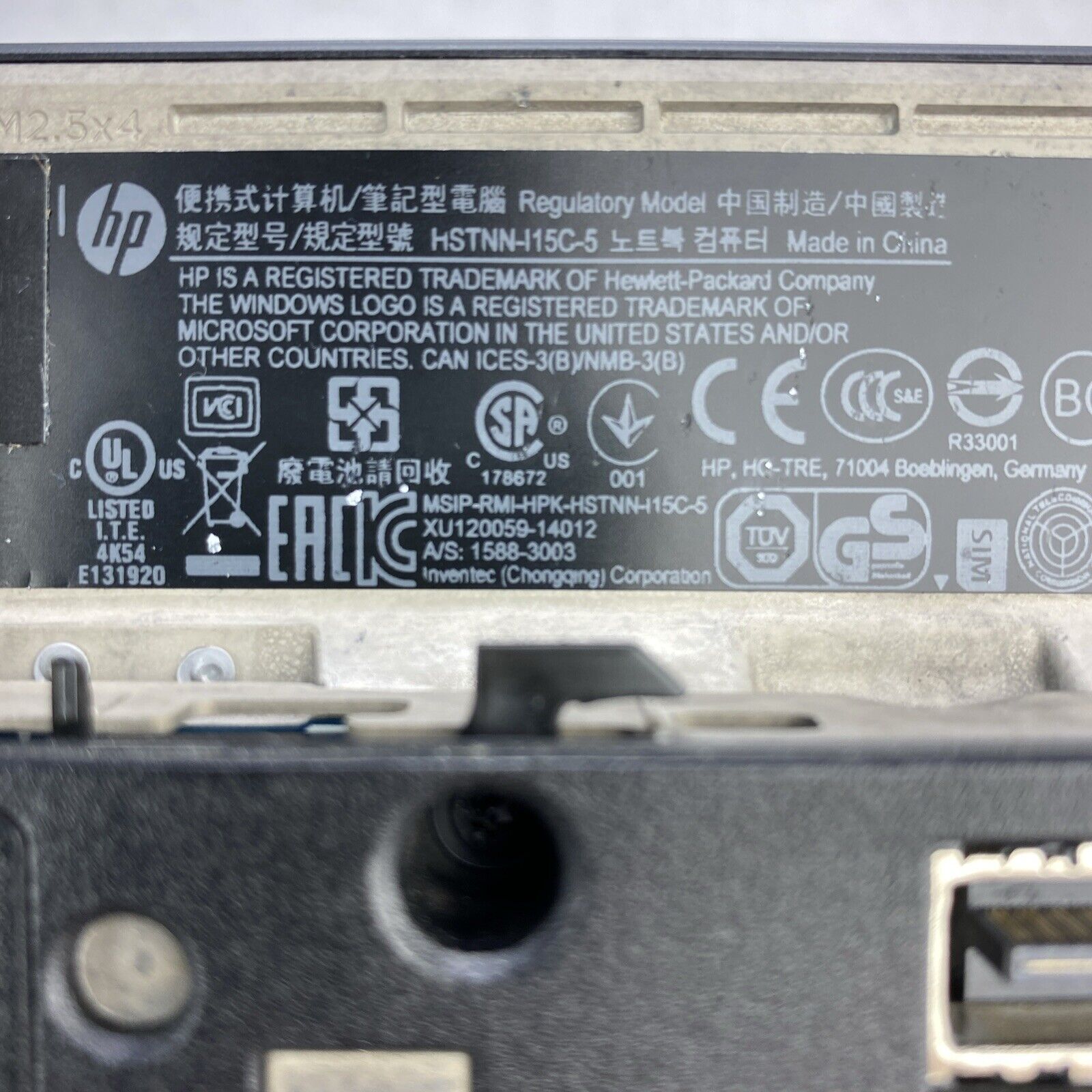 HP ProBook 650 G1 15.6" Intel Core i5-4300M 2.60GHz 4GB RAM No Battery No HDD OS