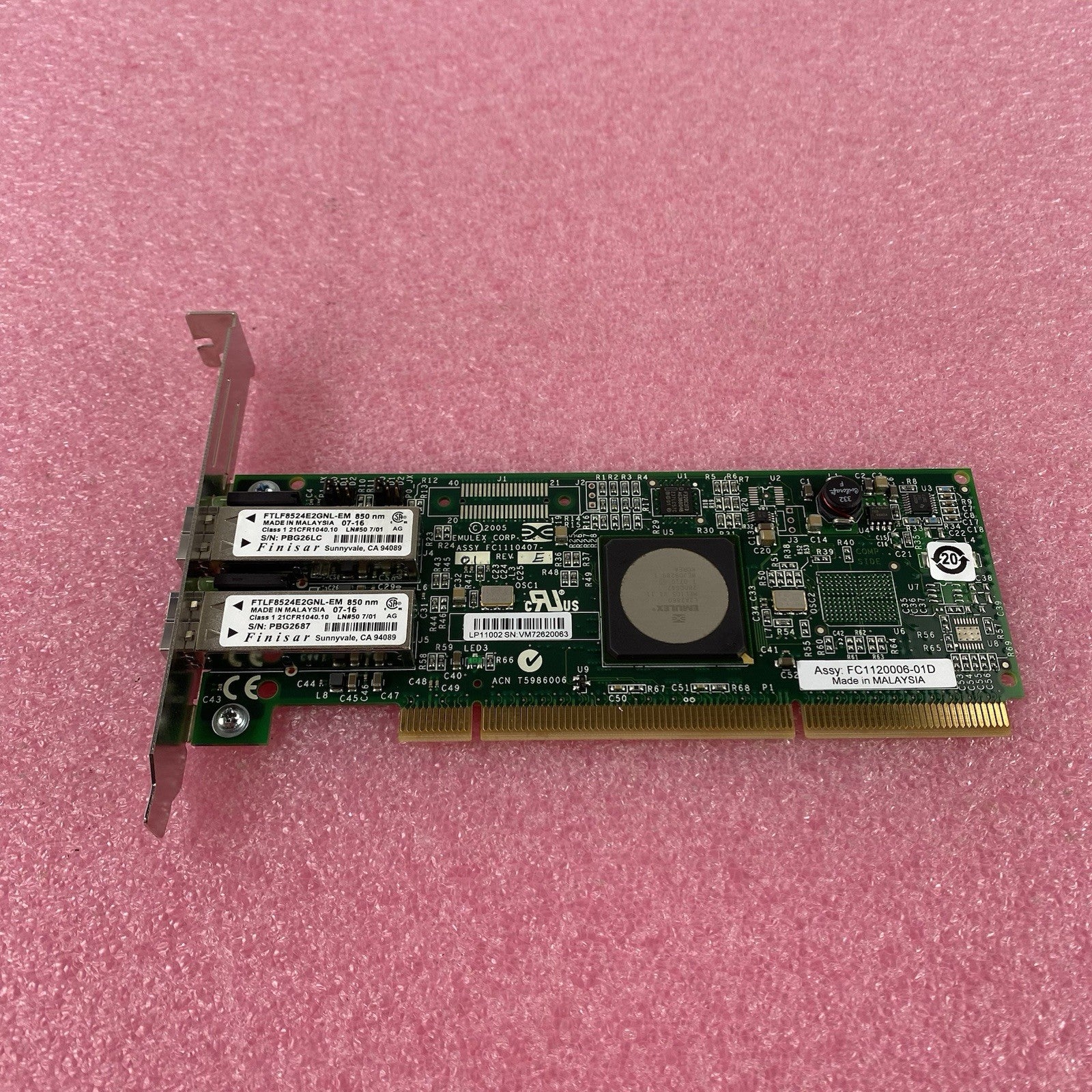 IBM 10N8620 4Gbps 2-Port PCI Fiber Adapter Card (Lot of 2)1