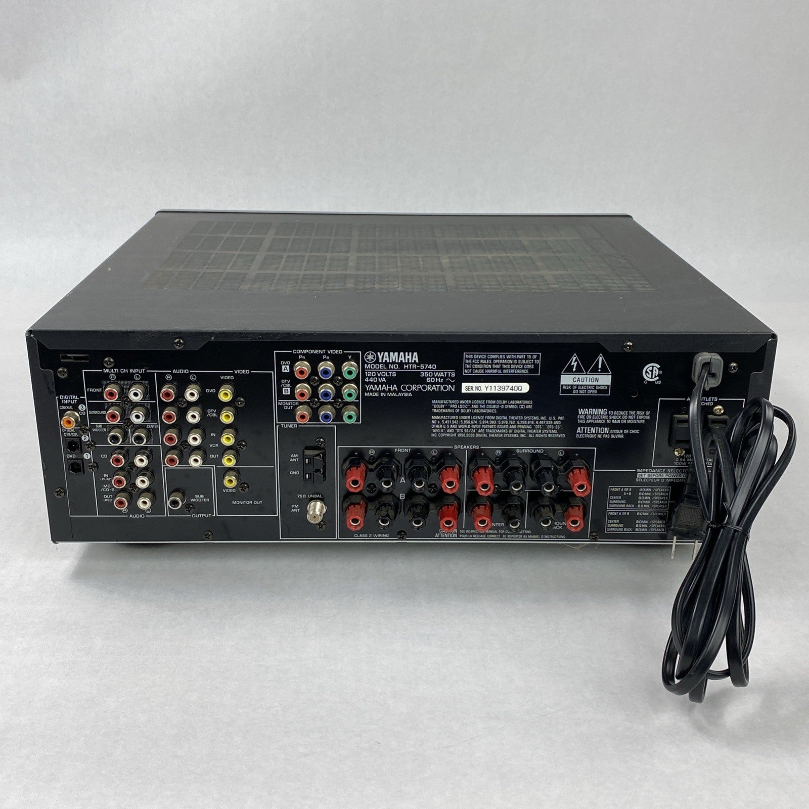 Yamaha HTR-5740 Natural Sound AV Receiver No Remote